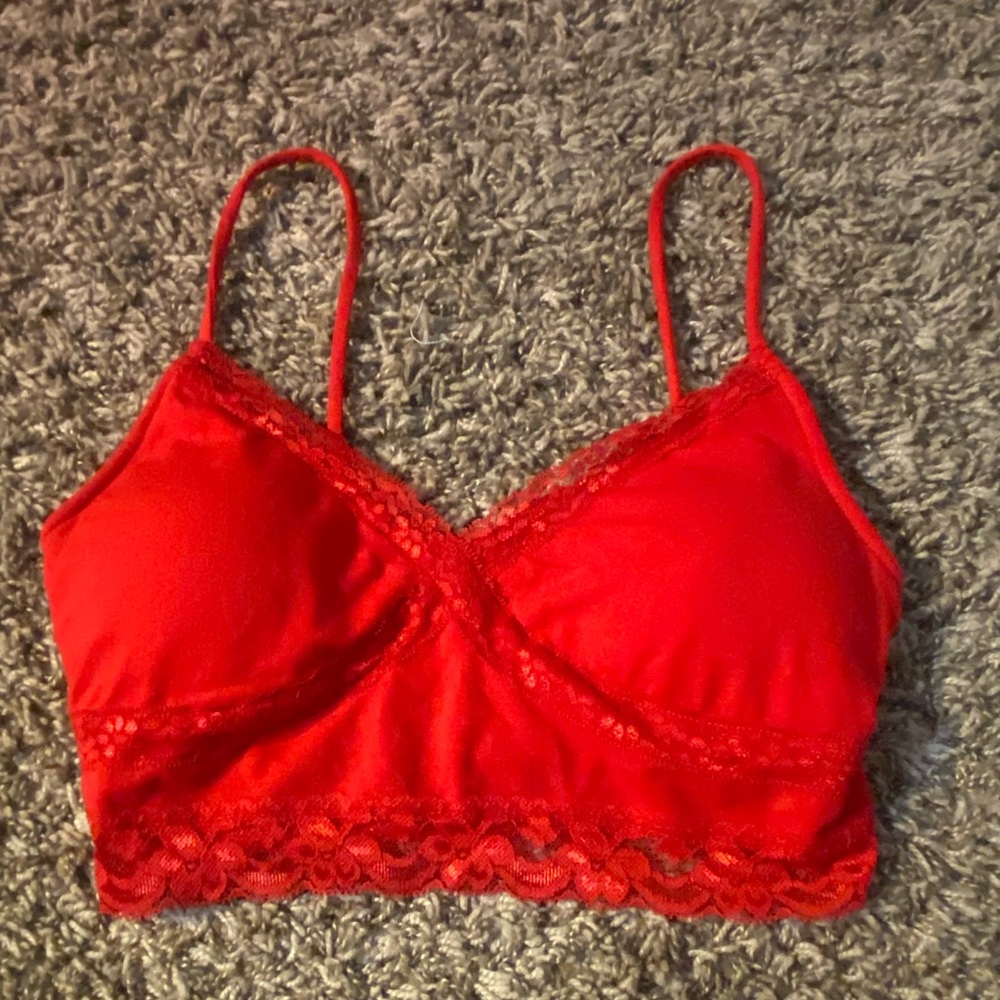 Red lace tank top, never worn